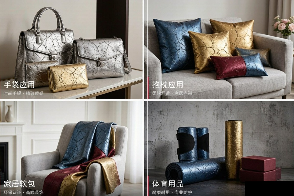 网纹格力特PU皮革应用场景：箱包、鞋、玩具、DIY拼豆